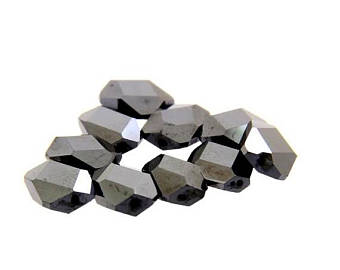 10 Pcs 100% Certified Fancy Shape, Black Diamond Beads - ZeeDiamonds
