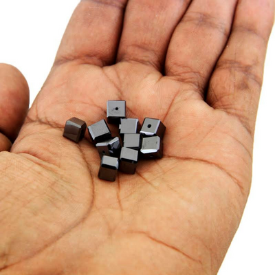 10 Pcs Cube Shaped Black Diamond Beads For Jewelry Making - ZeeDiamonds