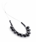 35 Cts Round & Pear Shaped Black Diamond Beads 22 Pcs Diamond Beads - ZeeDiamonds