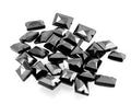 30 - 32 Cts Fancy Checker Cut Black Diamond Beads AAA Quality 28 Pcs - ZeeDiamonds