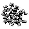 30 - 32 Cts Fancy Checker Cut Black Diamond Beads AAA Quality 28 Pcs - ZeeDiamonds