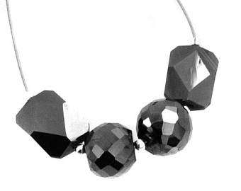 Octagonal & Round Cut Black Diamond Loose Beads 4 Pcs - ZeeDiamonds