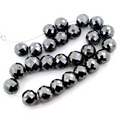 Round Checker Cut Black Diamond 6 mm-12 mm 100% Certified Beads - ZeeDiamonds