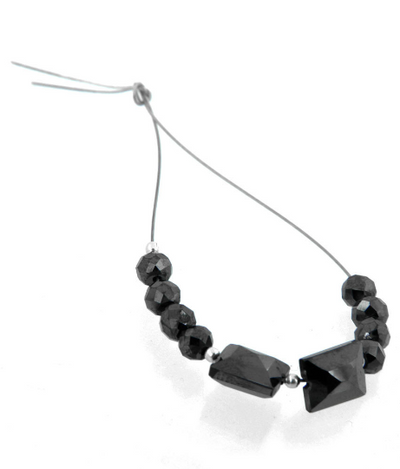 10 pc/ Round & Rectangular Shape Black Diamond Loose Beads -30 Cts.AAA - ZeeDiamonds