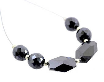 14 Ct Black Diamond Beads Round & Fancy Shape AAA Quality - ZeeDiamonds