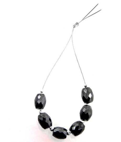 Fancy Shape Black Diamond Beads 6 Pcs 100% Certified Diamonds - ZeeDiamonds