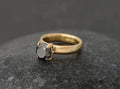 2.85 Ct Round Cut Certified Black Diamond Ring In Yellow Gold Finish - ZeeDiamonds