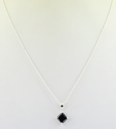 1.5 Ct AAA Certified Black Diamond Pendant Chain Necklace,Pretty Gift! - ZeeDiamonds