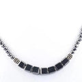 4 mm Round and Fancy Cube Shape Black Diamond Necklace - ZeeDiamonds