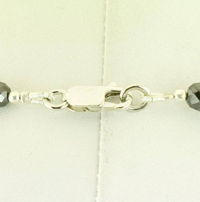 4 mm Round and Fancy Cube Shape Black Diamond Necklace - ZeeDiamonds