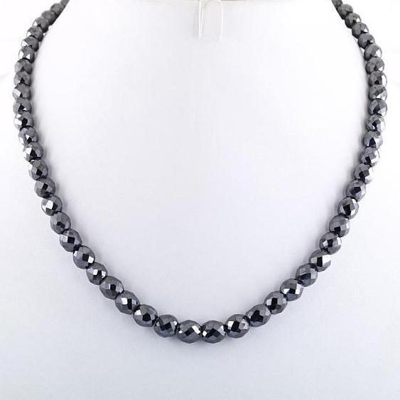Miriams Jewelry Black Diamond Bead Necklace - Miriams Jewelry