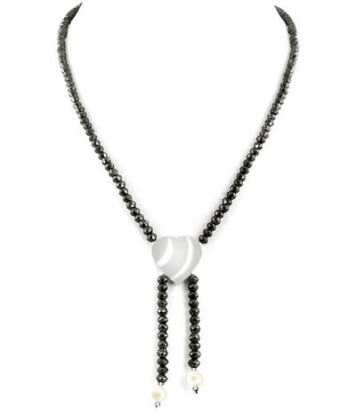 4 mm Black Diamond Necklace with Sterling Silver Pendant-Great Shine & Luster! - ZeeDiamonds