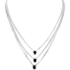 Triple Row, 3 Ct Conflict Free Black Diamond Pendant in Bezel Setting - ZeeDiamonds