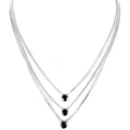 Triple Row, 3 Ct Conflict Free Black Diamond Pendant in Bezel Setting - ZeeDiamonds