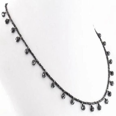 Black Diamond Beads Designer Necklace.Great Shine & Luster! - ZeeDiamonds