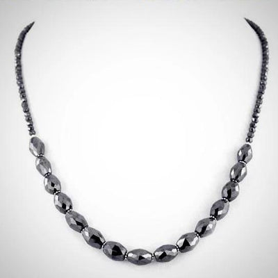 4 mm Black Diamond Necklace With Fancy Shape Diamond Beads - ZeeDiamonds