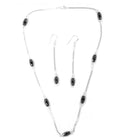 Pipe Shape Fancy Black Diamond Necklace With Dangler Diamond Earring - ZeeDiamonds