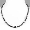 6 mm Black Diamond Faceted Beads Necklace With 8 mm Beads - ZeeDiamonds