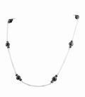 3-5 mm Faceted Beads Black Diamond Chain Necklace - ZeeDiamonds