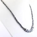 4 mm Round and Fancy Cube Shape Black Diamond Necklace - ZeeDiamonds