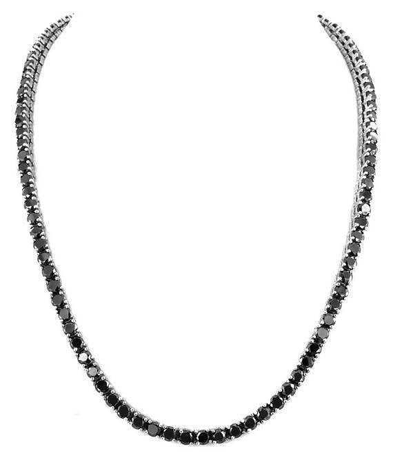 5 mm Black Diamond Unisex Necklace, Free Diamond Solitaire Studs - ZeeDiamonds