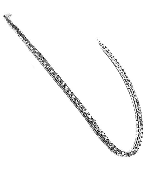 5 mm Black Diamond Unisex Necklace, Free Diamond Solitaire Studs - ZeeDiamonds