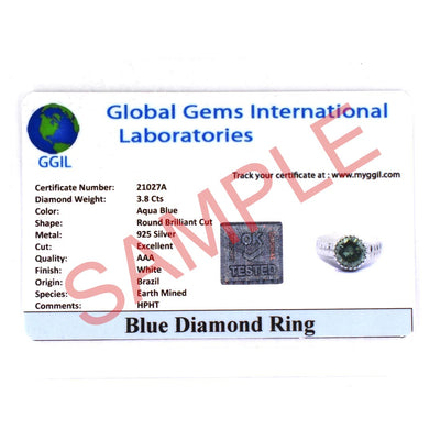 0.70 Ct Blue Diamond Solitaire Ring in Band Style - ZeeDiamonds
