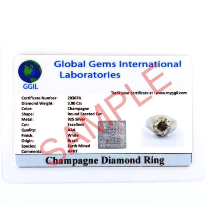1.40 Ct Champagne Diamond Designer Ring with White Diamond Accents - ZeeDiamonds