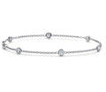 60 Cent Elegant White Diamonds Chain Bracelet in 925 Silver - ZeeDiamonds