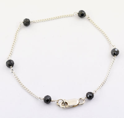 AAA 5mm Certified Black Diamond Chain Bracelet, Women's Jewelry, Birthday Gift - ZeeDiamonds