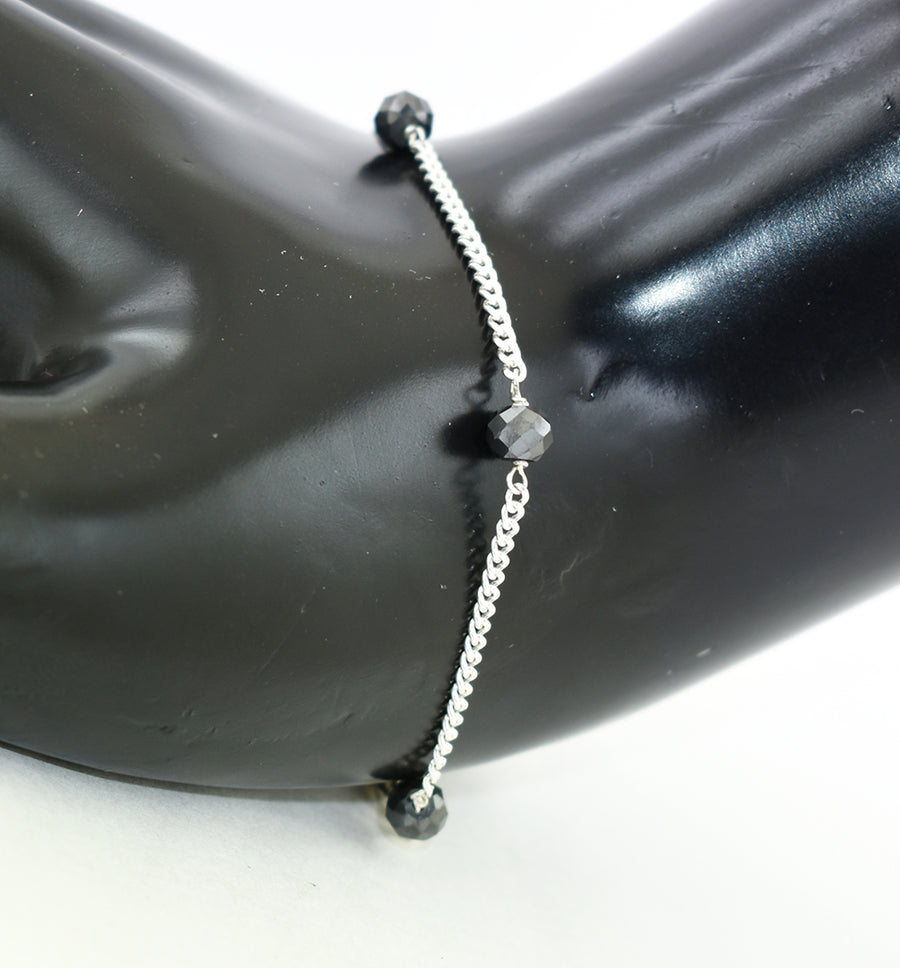 AAA 5mm Certified Black Diamond Chain Bracelet, Women's Jewelry, Birthday Gift - ZeeDiamonds