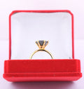 2.50 Cts Round Cut Black Diamond Ring In Yellow Gold Finish - ZeeDiamonds