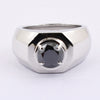 0.90 Ct AAA Certified Black Diamond Men's Ring in Sterling Silver, Latest Design - ZeeDiamonds