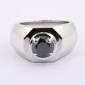 0.90 Ct AAA Certified Black Diamond Men's Ring in Sterling Silver, Latest Design - ZeeDiamonds