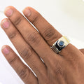 1.60 Ct Round Cut Black Diamond Men's Designer Ring In Sterling Silver - ZeeDiamonds