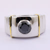 1.60 Ct Round Cut Black Diamond Men's Designer Ring In Sterling Silver - ZeeDiamonds