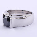 2 Carats Round Brilliant Cut Black Diamond Band Ring in White Gold - ZeeDiamonds