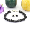 20 Carat Amazing Rough Black Diamond Beaded Bracelet In Sterling Silver with Free Studs. AAA Certified