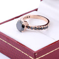 2.65 Ct Black Diamond with Black Diamond Accents Solitaire Ring In Rose Gold - ZeeDiamonds