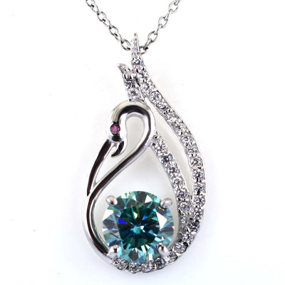 2.15 Ct, Certified Blue Diamond Beautiful Pendant With White Accents, Great Shine & Luster ! - ZeeDiamonds