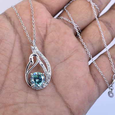 2.15 Ct, Certified Blue Diamond Beautiful Pendant With White Accents, Great Shine & Luster ! - ZeeDiamonds