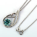 2.15 Ct, Certified Blue Diamond Beautiful Pendant With White Accents, Great Shine & Luster ! - ZeeDiamonds