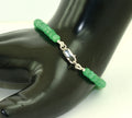 Emerald Gemstone Bracelet in 925 Silver, White Gold Clasp - ZeeDiamonds