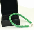 Emerald Gemstone Bracelet in 925 Silver, White Gold Clasp - ZeeDiamonds