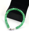 Emerald Gemstone Bracelet in 925 Silver, White Gold Clasp - ZeeDiamonds