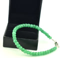 Emerald Gemstone Bracelet in 925 Silver, White Gold Clasp - ZeeDiamonds