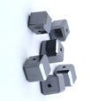 7 mm-8 mm Black Diamond Drilled Cube Shape Beads - AAA Quality - ZeeDiamonds