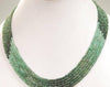 3-4 mm, 6 Strand Shaded Green Emerald Gemstone Beaded Fancy Necklace - ZeeDiamonds