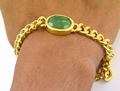 12 Ct Certified Emerald Stone Men Bracelet in Panchdhatu Metal - Gift for Father, Men's Jewelry, Astrological Bracelet - ZeeDiamonds