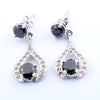 1 Ct Each Certified Black Diamond Dangler Earring With White Diamond Accents - ZeeDiamonds